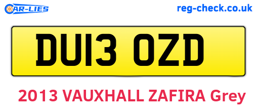 DU13OZD are the vehicle registration plates.