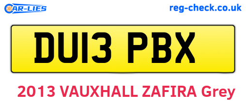 DU13PBX are the vehicle registration plates.