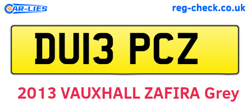 DU13PCZ are the vehicle registration plates.