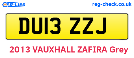 DU13ZZJ are the vehicle registration plates.