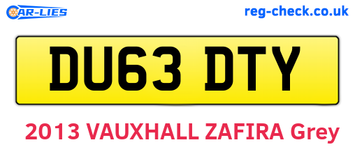 DU63DTY are the vehicle registration plates.