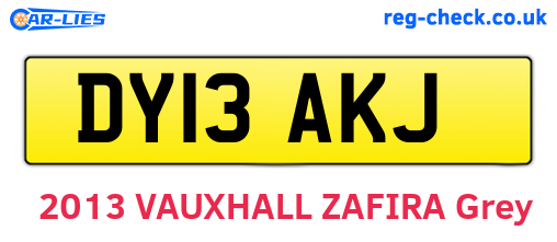 DY13AKJ are the vehicle registration plates.