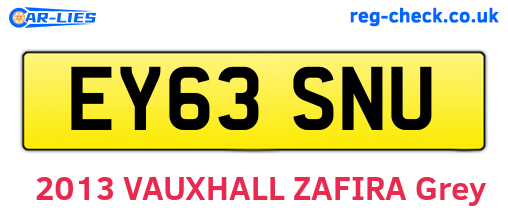 EY63SNU are the vehicle registration plates.