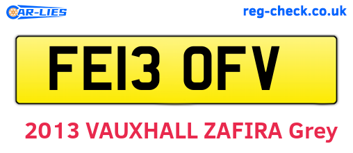 FE13OFV are the vehicle registration plates.