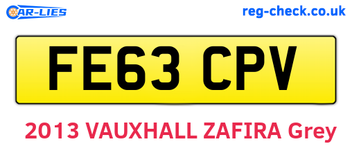 FE63CPV are the vehicle registration plates.