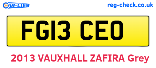 FG13CEO are the vehicle registration plates.