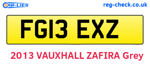 FG13EXZ are the vehicle registration plates.
