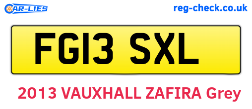 FG13SXL are the vehicle registration plates.