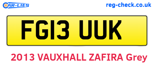 FG13UUK are the vehicle registration plates.