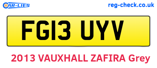 FG13UYV are the vehicle registration plates.