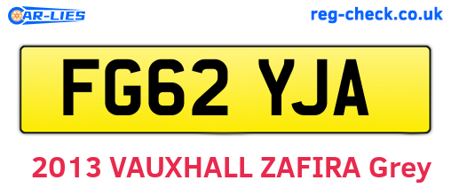 FG62YJA are the vehicle registration plates.