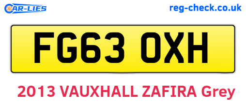 FG63OXH are the vehicle registration plates.