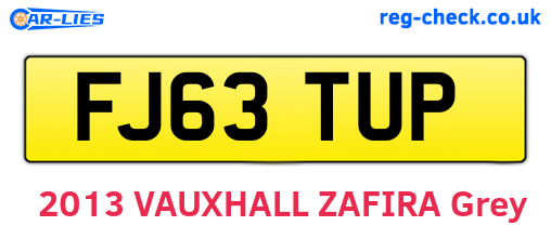 FJ63TUP are the vehicle registration plates.