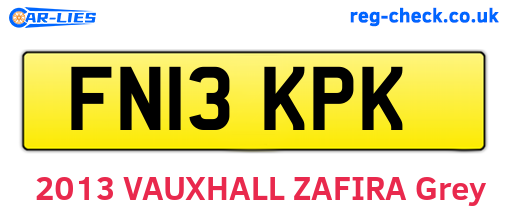 FN13KPK are the vehicle registration plates.