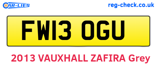 FW13OGU are the vehicle registration plates.
