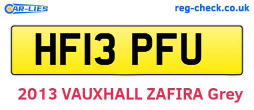 HF13PFU are the vehicle registration plates.