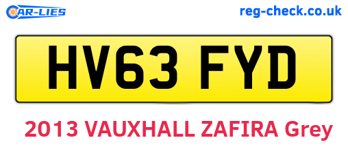 HV63FYD are the vehicle registration plates.