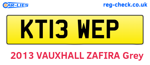 KT13WEP are the vehicle registration plates.