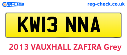 KW13NNA are the vehicle registration plates.