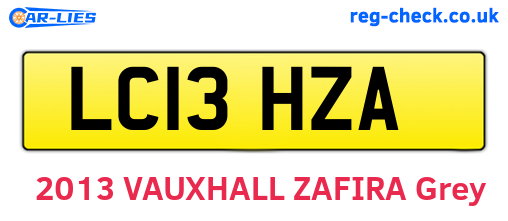 LC13HZA are the vehicle registration plates.