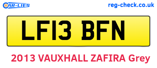 LF13BFN are the vehicle registration plates.