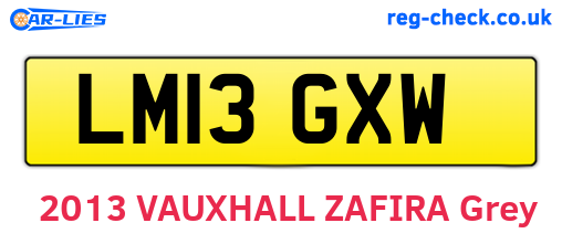 LM13GXW are the vehicle registration plates.