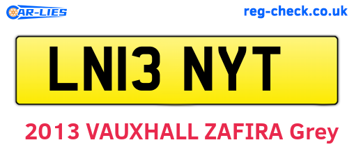 LN13NYT are the vehicle registration plates.