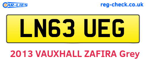 LN63UEG are the vehicle registration plates.