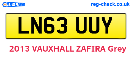 LN63UUY are the vehicle registration plates.