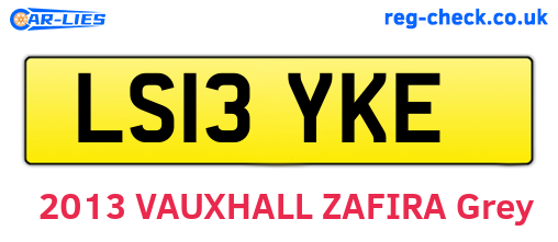 LS13YKE are the vehicle registration plates.