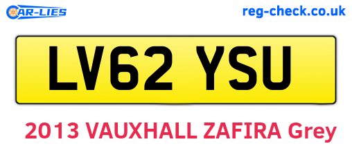 LV62YSU are the vehicle registration plates.