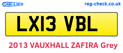 LX13VBL are the vehicle registration plates.