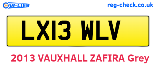 LX13WLV are the vehicle registration plates.