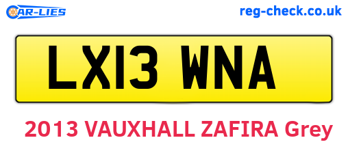LX13WNA are the vehicle registration plates.