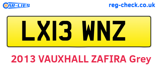 LX13WNZ are the vehicle registration plates.