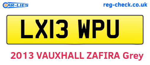 LX13WPU are the vehicle registration plates.