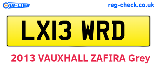 LX13WRD are the vehicle registration plates.