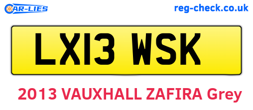 LX13WSK are the vehicle registration plates.