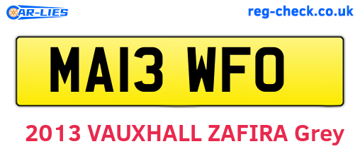 MA13WFO are the vehicle registration plates.