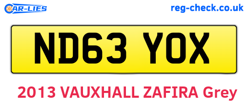 ND63YOX are the vehicle registration plates.