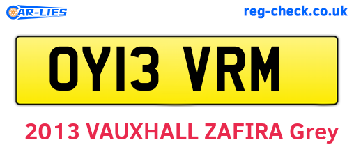 OY13VRM are the vehicle registration plates.