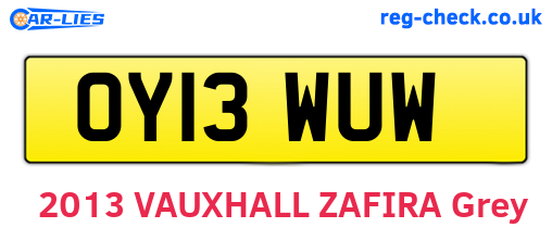 OY13WUW are the vehicle registration plates.