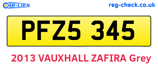 PFZ5345 are the vehicle registration plates.