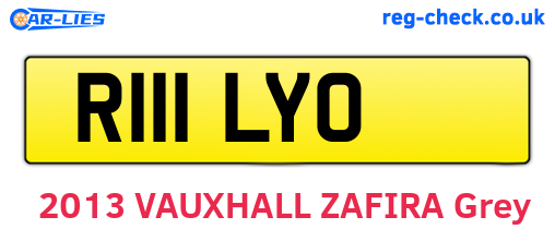R111LYO are the vehicle registration plates.