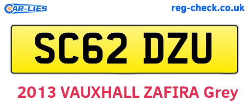 SC62DZU are the vehicle registration plates.