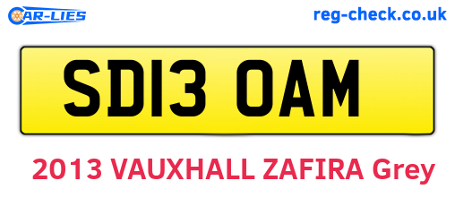 SD13OAM are the vehicle registration plates.