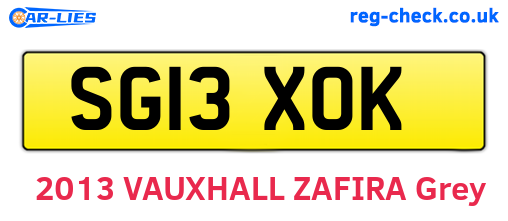 SG13XOK are the vehicle registration plates.