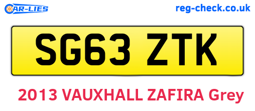 SG63ZTK are the vehicle registration plates.
