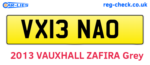 VX13NAO are the vehicle registration plates.