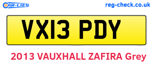 VX13PDY are the vehicle registration plates.